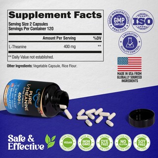 Foto 6 | Foto 6 | Suplemento Nutraharmony L-teanina 400 Mg Para Aliviar El Estrés 240 Cápsulas - Venta Internacional.