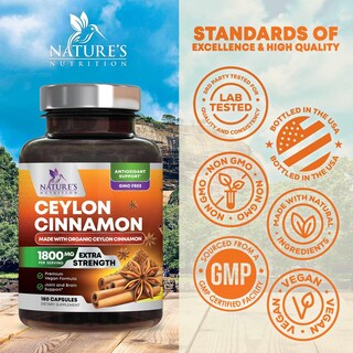 Foto 4 | Foto 4 | Suplemento Nature's Nutrition De Canela De Ceilán Orgánica 1800 Mg - Venta Internacional.
