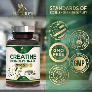 Foto 4 | Foto 4 | Cápsulas De Monohidrato De Creatina Nature's Nutrition 3000 Mg - Venta Internacional.