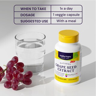 Foto 5 | Foto 5 | Suplemento De Extracto De Semilla De Uva Healthy Origins 300 Mg 150 Cápsulas - Venta Internacional.