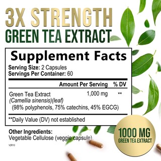 Foto 2 | Foto 2 | Suplemento De Extracto De Té Verde De Nature's Nutrition De 1000 Mg - Venta Internacional.