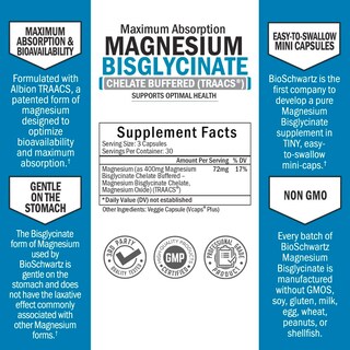 Foto 5 | Foto 5 | Suplemento Bioglicinato De Magnesio Bioschwartz 90 Cápsulas - Venta Internacional.