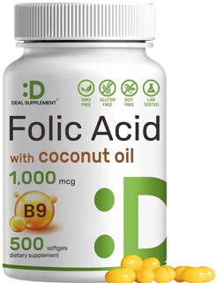 Foto 1 | Foto 1 | Suplemento De Vitaminas Prenatales, Ácido Fólico, 1000 Mcg, 500 Cápsulas Blandas - Venta Internacional.