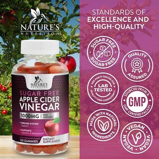 Foto 4 | Foto 4 | Suplemento Nature's Nutrition, Gomitas De Vinagre De Manzana, 1000 Mg - Venta Internacional.