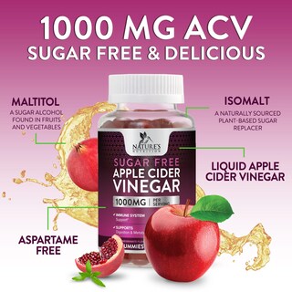 Foto 5 | Foto 5 | Suplemento Nature's Nutrition, Gomitas De Vinagre De Manzana, 1000 Mg - Venta Internacional.