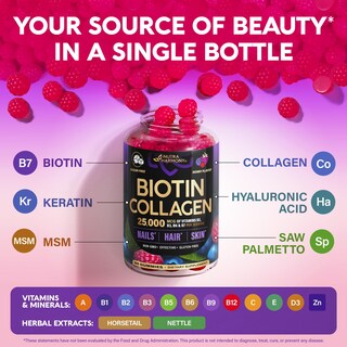 Foto 4 | Foto 4 | Gomitas De Biotina Nutraharmony Que Ayudan Al Crecimiento Del Cabello, 10000 Mcg - Venta Internacional.
