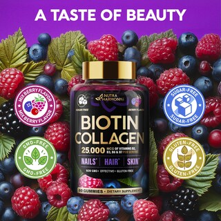 Foto 5 | Foto 5 | Gomitas De Biotina Nutraharmony Que Ayudan Al Crecimiento Del Cabello, 10000 Mcg - Venta Internacional.