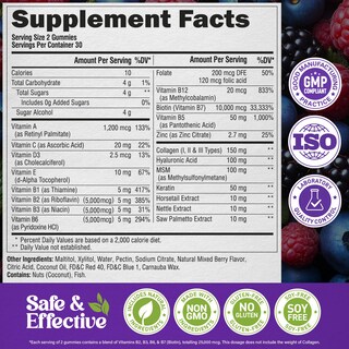 Foto 7 | Foto 7 | Gomitas De Biotina Nutraharmony Que Ayudan Al Crecimiento Del Cabello, 10000 Mcg - Venta Internacional.