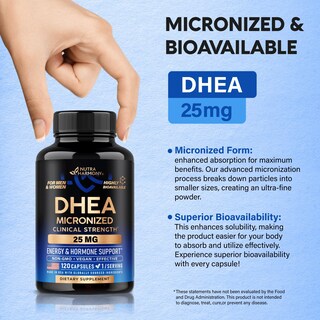 Foto 4 | Foto 4 | Suplemento Nutraharmony Dhea 25 Mg Micronizado Para Mujeres Y Hombres - Venta Internacional.