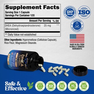 Foto 6 | Foto 6 | Suplemento Nutraharmony Dhea 25 Mg Micronizado Para Mujeres Y Hombres - Venta Internacional.