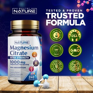 Foto 7 | Foto 7 | Suplemento Citrato de Magnesio Built By Nature 1000 Mg 240 Cápsulas - Venta Internacional