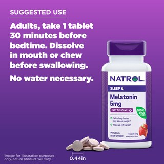 Foto 7 | Foto 7 | Sleep Aid Natrol Sleep Melatonina 5 Mg De Disolución Rápida 90 Comprimidos - Venta Internacional.