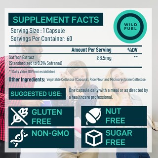 Foto 5 | Foto 5 | Suplemento De Extracto De Azafrán 88,5 Mg Para Mujeres Y Hombres 60 Cápsulas - Venta Internacional.