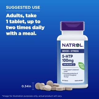 Foto 6 | Foto 6 | El Suplemento Natrol 5-htp 100 Mg Ayuda A Mantener Un Estado De Ánimo Equilibrado - Venta Internacional.