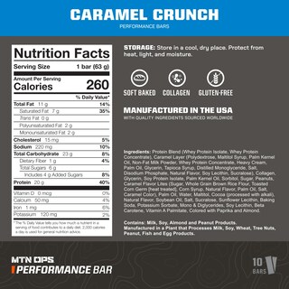 Foto 2 | Foto 2 | Barritas De Proteínas Mtn Ops Caramel Crunch Con Alto Contenido De Proteínas, 10 Unidades - Venta Internacional.