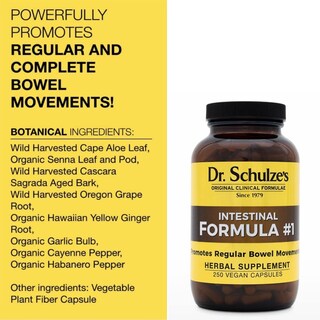Foto 3 | Foto 3 | Bowel Cleaner Dr. Schulze's Intestinal Formula #1, 250 Unidades, Vegano - Venta Internacional.