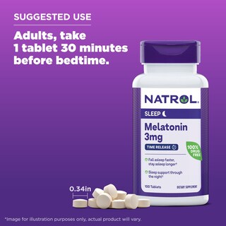 Foto 6 | Foto 6 | Suplemento Natrol Melatonin 3 Mg Time Release 100 Comprimidos - Venta Internacional.