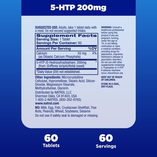 Foto 5 | Foto 5 | Suplemento Natrol 5-htp Dietético De 200 Mg, 60 Tabletas, 60 Días - Venta Internacional.