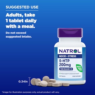 Foto 6 | Foto 6 | Suplemento Natrol 5-htp Dietético De 200 Mg, 60 Tabletas, 60 Días - Venta Internacional.