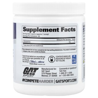 Foto 2 | Foto 2 | Suplemento Gat Sport L-glutamina 300g Sin Sabor - Venta Internacional.