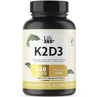 Foto 1 | Foto 1 | Suplemento Multivitamínico K2 y D3 Life 360+ 360 Cápsulas