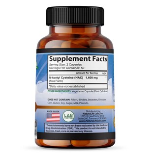 Foto 5 | Foto 5 | Suplemento Naturalife Labs A Higher Standard Nac 1600 Mg 100 Cápsulas - Venta Internacional.