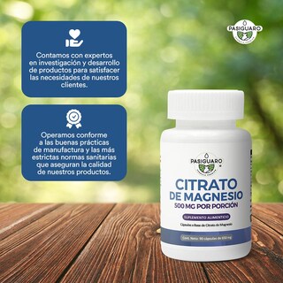 Foto 5 | Foto 5 | Citrato De Magnesio 90 Capsulas 650 mg Pasiguaro 2 Piezas