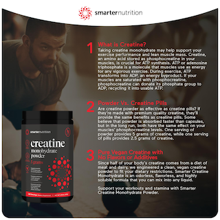 Foto 5 | Foto 5 | Suplemento De Monohidrato De Creatina De Smarter Nutrition 5 G Durante 180 Días - Venta Internacional.