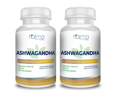 Foto 1 | Foto 1 | Suplemento Alimenticio Ashwagandha 2 Frascos con 100 Cápsulas C/U de 500 mg