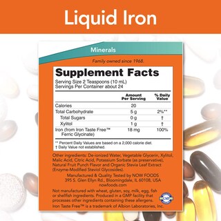 Foto 2 | Foto 2 | Suplemento Now Iron Liquid, 18 Mg, Mineral Esencial, 240 Ml - Venta Internacional.