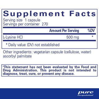 Foto 2 | Foto 2 | Suplemento Pure Encapsulations L-lisina 270 Cápsulas - Venta Internacional.