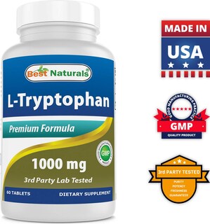 Foto 7 | Foto 7 | Suplemento Best Naturals L-triptófano 1000 Mg 60 Comprimidos 3 piezas- Venta Internacional.