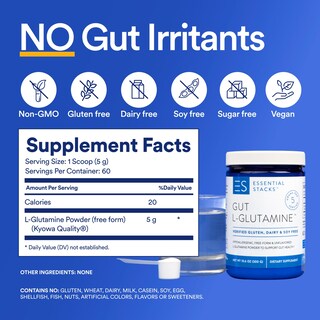 Foto 4 | Foto 4 | Suplemento Essential Stacks Gut L-glutamina En Polvo 300 G - Venta Internacional.