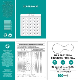 Foto 2 | Foto 2 | Suplemento Probiótico De Espectro Completo Supersmart De 36 Mil Millones De Cfu - Venta Internacional.