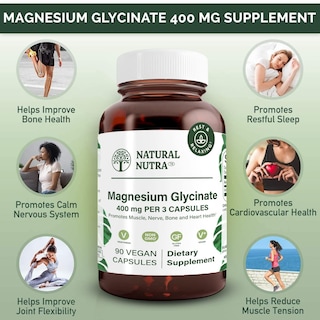Foto 3 | Foto 3 | Suplemento Natural De Glicinato De Magnesio Nutra 400 Mg 90 Cápsulas - Venta Internacional.