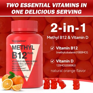 Foto 6 | Foto 6 | Complemente Las Gomitas Vegepower Con Vitamina B12 De 1000 Mcg Con Vitamina D3 - Venta Internacional.