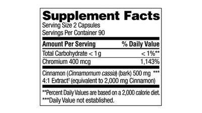 Foto 2 | Foto 2 | Canela 1000mg Spring Valley + Cromo 180 Cápsulas