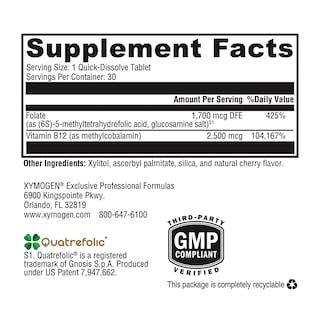Foto 7 | Foto 7 | Suplemento Xymogen 5-mthf Plus B12 L Metilfolato 30 Comprimidos - Venta Internacional