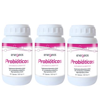 Foto 1 | Foto 1 | Probióticos Espirulina Energeios 3 Frascos de 60 Cápsulas C/U