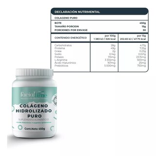 Foto 2 | Foto 2 | Colágeno Hidrolizado Facialtime 2 Botellas de 450 g C/U