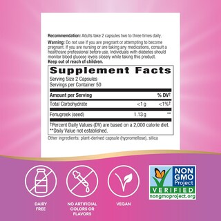 Foto 6 | Foto 6 | Suplemento Nature's Way Con Semillas De Fenogreco 610 Mg 100 Cápsulas - Venta Internacional.
