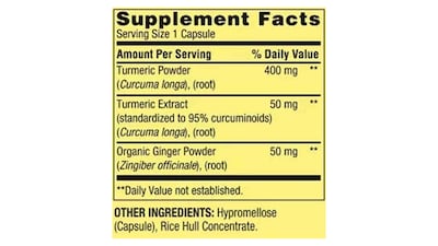 Foto 2 | Foto 2 | Turmeric Curcumin Spring Valley Cúrcuma + Jengibre 180 Cápsulas 500 mg
