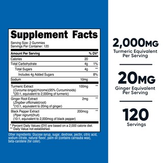 Foto 2 | Foto 2 | Suplemento Nutricost Turmeric Gummies 240 Con Sabor Cítrico - Venta Internacional.