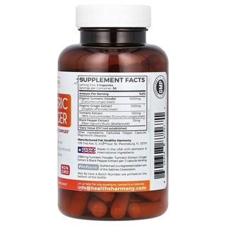 Foto 2 | Foto 2 | Supplement Healths Harmony, Cúrcuma Y Jengibre, 90 Cápsulas - Venta Internacional.