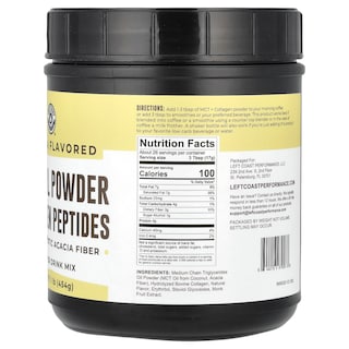 Foto 2 | Foto 2 | Suplemento De Péptidos De Colágeno En Polvo Con Aceite Mct Left Coast Performance Con Fibra Prebióti - Venta Internacional.