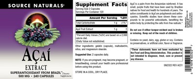 Foto 4 | Foto 4 | Extracto De Acai Supplement Source Naturals 500 Mg 240 Cápsulas - Venta Internacional.