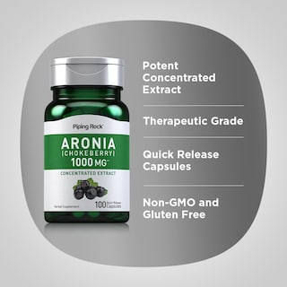 Foto 4 | Foto 4 | Suplemento Piping Rock, Cápsulas De Bayas De Aronia, 1000 Mg, 100 Píldoras - Venta Internacional.