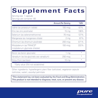 Foto 2 | Foto 2 | Suplemento Pure Encapsulations Trace Minerals, 60 Cápsulas - Venta Internacional.