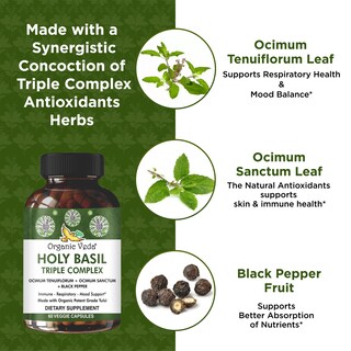 Foto 3 | Foto 3 | Suplemento Orgánico De Extracto De Hoja De Albahaca Sagrada Veda 60 Cápsulas - Venta Internacional.