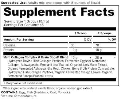 Foto 2 | Foto 2 | Colágeno En Polvo Ancient Nutrition Brain Boost Vanilla 45 Dosis - Venta Internacional.